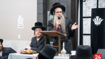 Photo Gallery: Sanz Zvehill Rebbe giving a Derusha in Yeshivas Meor Hachaim in Boro Park